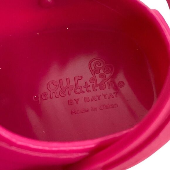 Our Generation Doll Shoe Lot Of 2 Pair Pink Plastic Clogs Silver Sparkly Flats - Picture 16 of 16